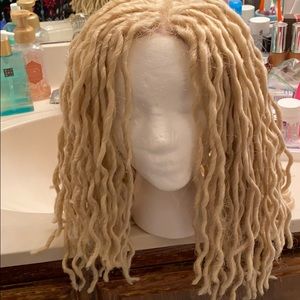 Blonde faux loc wig